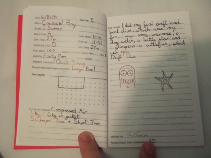 My log of the drift dive with Ian.